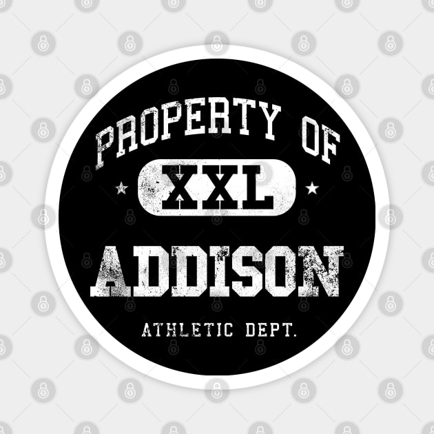 Addison Vintage Retro Distressed College Property Athletic Magnet by property_of_xxl